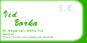 vid borka business card